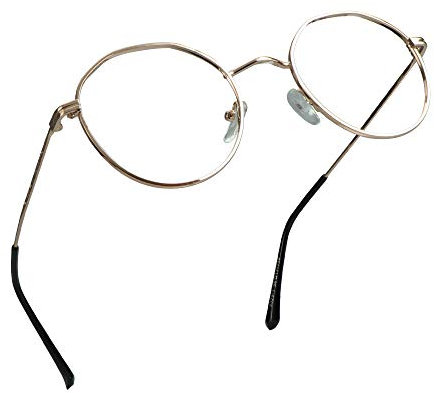 LifeArt Lese von Gläsern | Blaulichtfilter Brille Frauen | Computerbrille Männer | Runde Metallgestell Anti-Augen-Müdigkeit Gläsern (Roségold, 0.50 Vergrößerung
