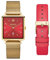 Kistanio Carre GO-RTS-M-L-RTN Montre pour femme avec verre saphir et bracelet en cuir supplémentaire