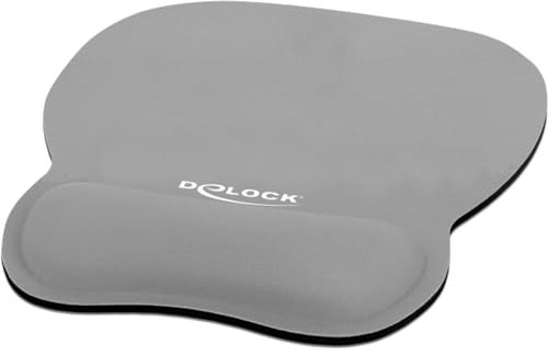 DeLOCK Tapis de Souris Ergonomique avec Repose-Poignet en Gel Gris