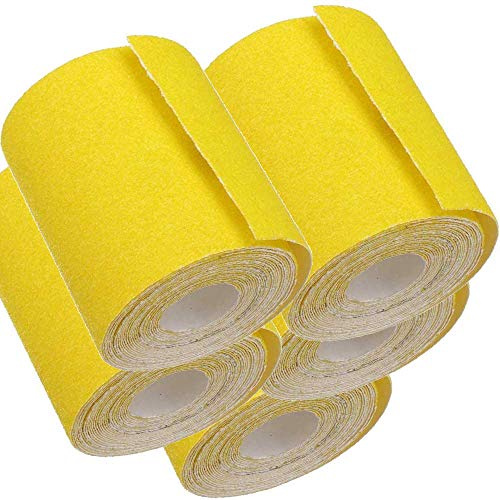 5 PCS A Set Aluminium Oxide Paper Roll Hand and Power Sandpaper Roll 9.3cm x 5m (40Grit 60Grit 80Grit 120Grit 180Grit)