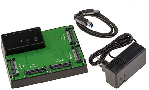 KALEA-INFORMATIQUE USB-Dockingstation für 5 CFast-2,0-Karten mit USB3.0-Verbindung und CLONAGE-Funktion. Dock mit externer Stromversorgung im Lieferumfang enthalten.