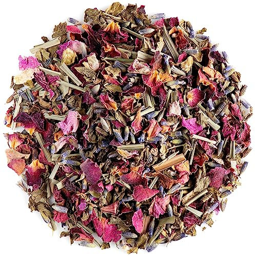 Miscela Di Erbe Da Bagno Per La Sauna - Rilassanti E Tonificanti Per Vapori - Fiori Di Lavanda, Petali Di Rose Rosse, Citronella, Foglie Di Melissa, Petali Di Rose Rosa
