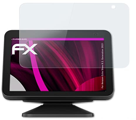 atFoliX Glasfolie kompatibel mit Amazn Echó Show 8 2. Generation 2021 Displayfolie, 9H Hybrid-Glass FX Schutzpanzer Folie