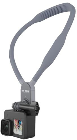 TELESIN Neck Mount for GoPro Hero 13 12 11 10 9 8 7 Insta360 X4 X3, DJI Osmo Action 5 Pro 4 3, POV/VLOG Selfie Neck Holder Mount for Hiking, Fishing, Climbing Action Camera Aceessories
