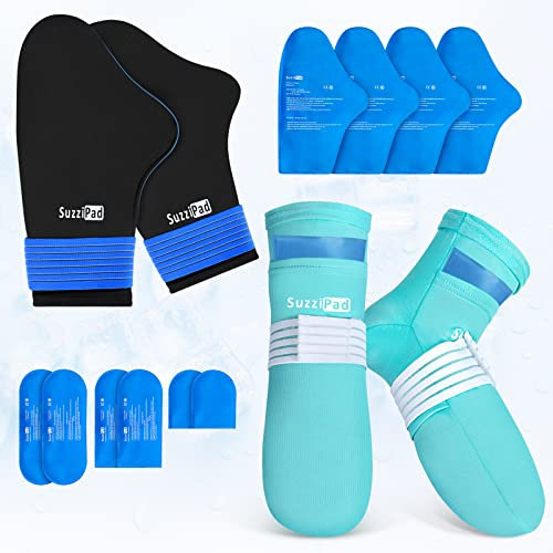 SuzziPad Kältetherapie-Socken und Handeisbeutel, kalte Handschuhe für Chemotherapie, Neuropathie, Chemo-Care-Paket für Frauen und Männer, ideal bei Plantarfasziitis, Arthritis-Schmerzlinderung, S/M