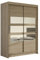 Mirjan24 Kleiderschrank Miami V mit Spiegel, Modernes Schlafzimmerschrank, Garderobe, Schiebetürenschrank, Schlafzimmer (Sonoma Eiche, ohne Beleuchtung)