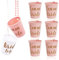 lvzhen 8 Pcs Hen Party Shot Glass, Plastic Beaded Bridal Shot Glasses 7 Pcs Team Bride Shot Glass 1PC Bride to Be Shot Glasses for Bridal Shower Bachelorette Hen Night Party (Pink)