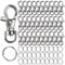 LEOBRO 60Stück Schlüsselring, Schlüsselanhänger,30 Stück Karabiner Schlüsselanhänger und 30 Stück Schlüsselringe, Karabinerhaken für Schlüsselbund, Schlüsselringe für Schlüsselanhänger