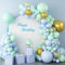 Luftballons Girlande 95 Stück Mintgrün Pastell Blau Luftballons Girlande Kit mit Gold Konfetti 4D Folien Ballon Macaron Blau Grün Geburtstag Party Dekoration für Babyparty Verlobung Hochzeit Jubiläum