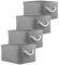 Mangata Small Soft Linen Storage Boxes, Multi-Size, Rectangular Organiser Baskets for Shelves, Toys, and Clothes, 4 Pack, 31x21x16 cm(Grey, S)