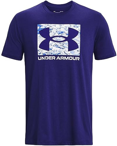 Under Armour Mens Short-Sleeve Graph Men's Ua ABC Camo Boxed Logo Short Sleeve, Sonar Blue, 1361673-468, SM