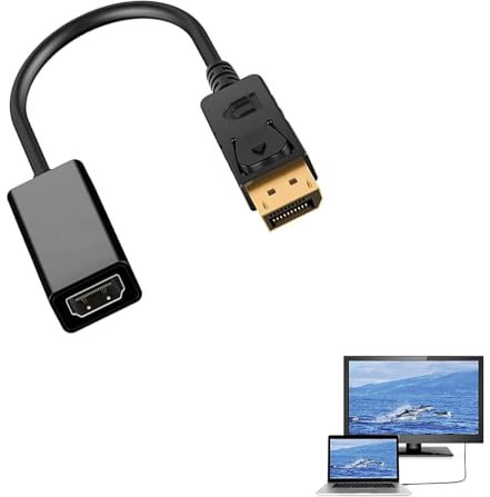 Adaptateur Display Port Vers HDMI, Displayport Male HDMI Femelle, Câble Adaptateur DP Vers HDMI, DP Mâle Vers HDMI Femelle, Adaptateur De Convertisseur De Câble DP Displayport Mâle Vers HDMI Femelle