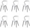 GrandCA HOME Juego de 6 Sillas de Comedor o Silla de Oficina con Patas de Metal, Sillas de Cocina para Sala de Estar, Comedor, Sala de Reuniones, Blanco + Negro