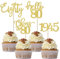 24 Stück 80 Geburtstag Cupcake Toppers Glitter Eighty seit 1945 Prost auf 80 Cupcake Picks Hallo 80 Jahre Geburtstagskuchen Dekorationen für glückliche 80 Geburtstag Jubiläum Party Gold