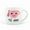 Milimetrado Taza de desayuno para parejas Té Amo - regalo de San Valentin, Aniversario, Enamorados