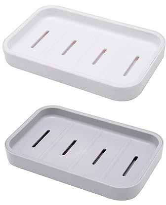 JINSHANL 2 Bathroom Soap Trays,Soap Protector, Soap Tray With Drain Bar Soap Rack For Shower, Bathroom, Kitchen, Sink, Container To Keep Soap Dry