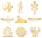 OLYCRAFT 9 Stück 4x4cm Große Sphinx Metallaufkleber Adler Göttin Der Gerechtigkeit Selbstklebende Goldene Aufkleber Ägypten Metall Goldaufkleber Für Sammelalben DIY Kunstharz Wasserflasche Dekor