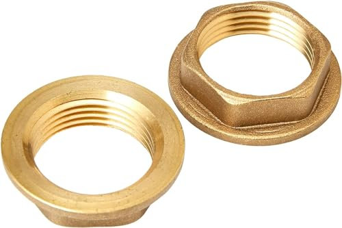 Brass Replacement 3/4 BSP Flanged Metal Bath Tap Backnut - 1 Pair
