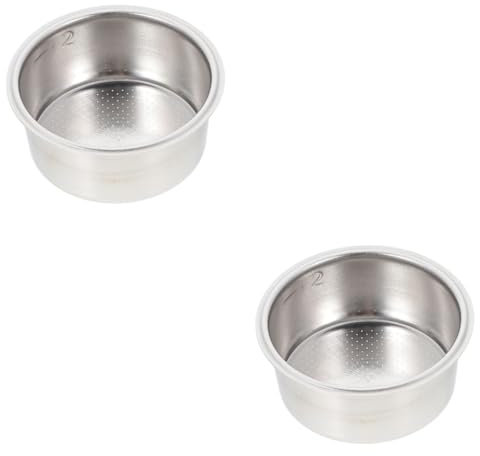 Cabilock 2 Piezas Filtro De Café Cafetera Espresso De Acero Inoxidable Suministro De Cafe Cesta Colador De Café Colador De Acero Inoxidable Accesorio Para Cafetera Poroso Pantalla De Filtro