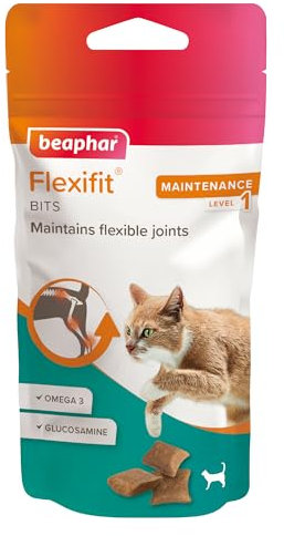 Beaphar – Flexifit® Joint Care Bits for Cats, 35g – Delicious Daily Joint Supplement – Helps Maintain Flexible Joints – Contains Glucosamine, Omega 3 & Vitamin C ~ 70 Treats