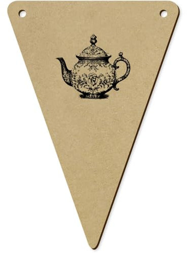 5 x 140mm 'teapot' Wooden Bunting Flags (BN00079805)