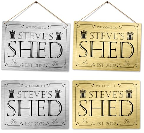 Generic Personalised Shed Sign | Custom Printed Aluminium Metal Plaque/Sign