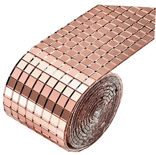 CANIGHT Autocollants Miroir Auto-Adhésifs 1464 Pièces Décoration Murale Étanche Carreaux en Verre pour DIY Cuisine et Salon 1 Rouleau