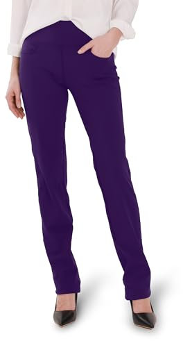 SAFORT Damen Yogahosen Gerade Geschnittene Für Yoga Jogginghose, 4 Hosentaschen Freizeithose, 160cm -182 cm, Lila, XL