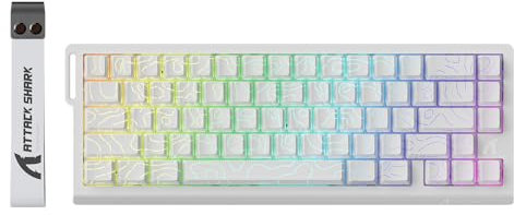 ATTACK SHARK X68 Rapid Trigger 60% Wired Mechanical Keyboard with Hall Effect Switch, 8KHz Polling Rate, RGB Backlit, Top Mount, Side Printed Keycap (White Contour)