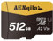 AENqila Carte Micro SD 512 Go, Carte Mémoire Haute, Carte Mémoire Micro SD+ Adaptateur, V30, A2, Compatible Full-HD pour Camera, Drone