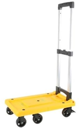 lskdnrufh Handkarre Haushaltsanhänger Falten tragbarer Trolley Courier Cargo Trolley Gepäck Trolley Kleiner Trolley Sackkarre(Yellow,Medium)