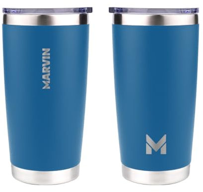 TERMO MARVIN | THE WARMED 600 ML | Termo de acero inoxidable | Conserva frío 12 horas | Conserva calor 8 horas | Botella de Acero Inoxidable | Sin BPA | Tapa antifugas (Deep Dive)