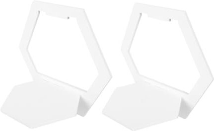 SOLUSTRE 2 Stück Wandregal Gestell ästhetisch an der Wand montiert wandmontierte Aufbewahrung Bienenwabe für praktisches Ablagefach Haushalt Rack Regale hängen hölzern Weiß