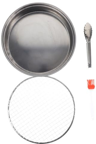 ibasenice Parrilla De Barbacoa Carbon Portátil Parrilla Tapa Estufa Para Acampar Acero Inoxidable