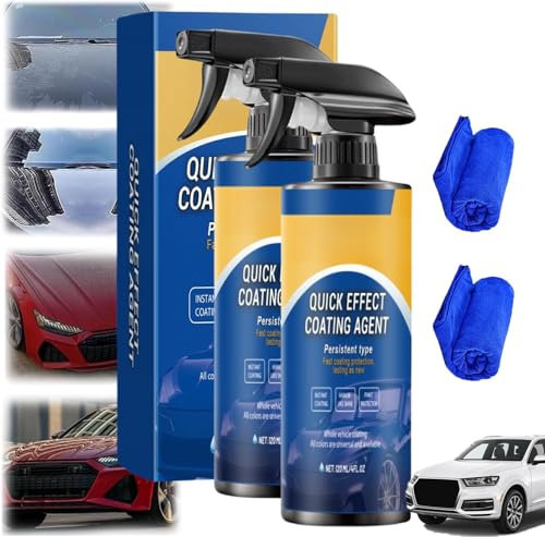 Spray di rivestimento rapido per auto avanzato, agente di rivestimento rapido, spray di rivestimento rapido per auto 3 in 1 ad alta protezione, spray multifunzionale per il ripristino dell'auto (2pcs)