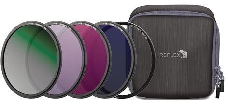 REFLEX CAMERA 62mm Magnetic ND & CPL Filter Kit – ND8 ND64 ND1000 + CPL with Magnetic Adapter Ring & Hard Case | Ultra HD Optical Glass for DSLR & Mirrorless Cameras