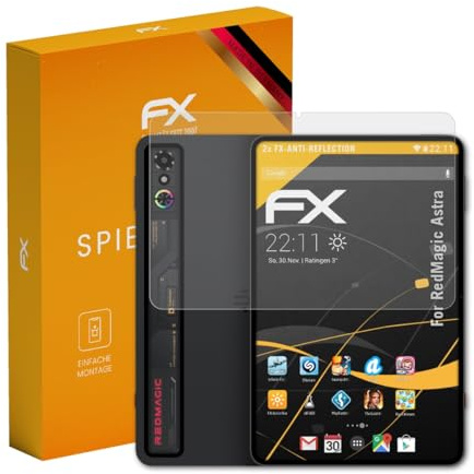 atFoliX Displayfolie kompatibel mit RedMagic Astra Schutzfolie, entspiegelnde und stoßdämpfende FX Folie (2X)