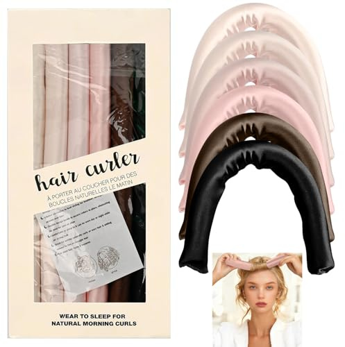 Bigoudis sans chaleur pour boucles nocturnes, tiges flexibles en satin pour cheveux, kit de coiffure pour ondulations naturelles