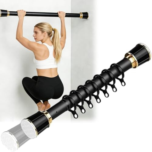 TFEHXYZU Tringle Extensible de 4.1-5m, Tringle de Douche Robustes sans Perçage à Rideau Télescopique en Métal Noir, Tringle de Tension de 3 m, 4 m, 5 m pour Fenêtre de Maison, Chambre, Salle de Bain