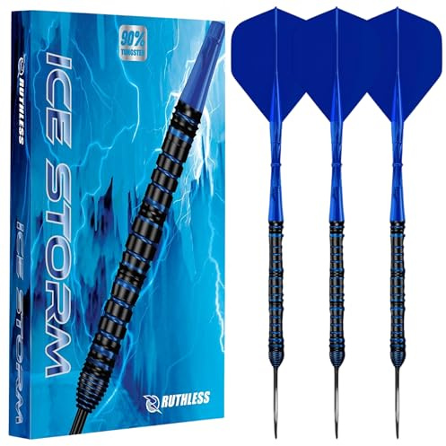 RUTHLESS Icestorm Dartpfeile mit Stahlspitze, 90 % Wolfram, 22 g
