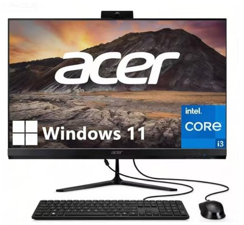 acer Aspire 27 IPS FHD All-in-One Desktop Computer | 120Hz Refresh Rate | AMD 8-Core Ryzen 7 CPU (Up to 4.5GHz) | 32GB DDR4 RAM, 2TB SSD | WiFi 6E, Bluetooth 5.3 | Wireless KB & Mouse