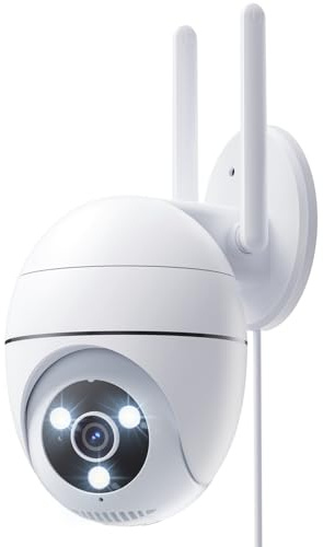 Socheerfull 2K Überwachungskamera Aussen WLAN, PTZ Outdoor IP Kamera überwachung außen, 24/7 Aufnahme,WiFi Dome Camera mit Farbiger Nachsicht, Mensch Bewegungsmelder,Bewegungserkennung, IP66