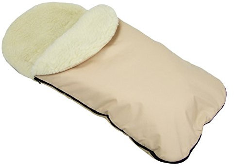 Rawstyle Universal Winterfußsack aus LAMMWOLLE für Babyschale z.B: Maxi-Cosi, Römer etc. *10 FARBEN* Wintersack Fußsack Wolle NEU (Beige)