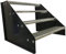 Srm-Design 4 Stufen Standtreppe, Stahltreppe, Breite 80 cm, Höhe 84 cm, Schwarz, Robuste Außentreppe, Stabile Industrietreppe für den Außenbereich