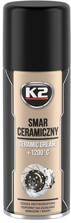 K2 Keramik Schmiermittel Spray, Bremsenspray, Keramik Pastenspray, hitzebeständig bis 1400°Grad, säure- und wasserbeständig, 400ml