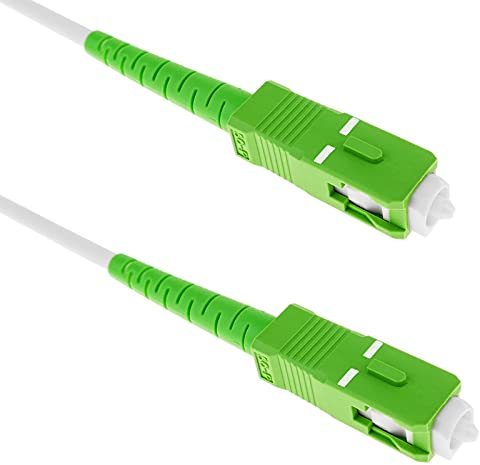 BeMatik - Câble á Fibre Optique SC/APC á SC/APC simplex monomodes 9/125 de 5 m OS2 Blanc