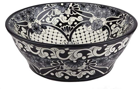 Serena - Talavera mexikanisches Waschbecken - Cerames | Aufsatzwaschbecken 40,5 x 15 cm | Waschschale aus Mexiko für Badezimmer, rustikale Küche