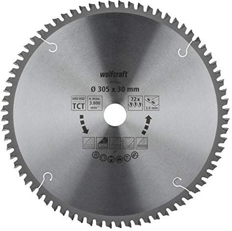 wolfcraft TC Cross and Mitre Cut Saw Blade, orange series I 6549000 I Fine, clean cuts