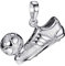 Materia Fussball Anhänger Herren Jungen - 925 Silber Kettenanhänger Schuh mit Ball KA-70-Silber