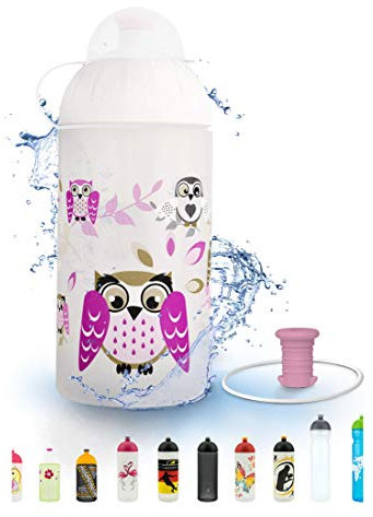 FreeWater Trinkflasche, 500 ml, Eule: schadstofffrei, spülmaschinengeeignet, auslaufsicher, langlebig